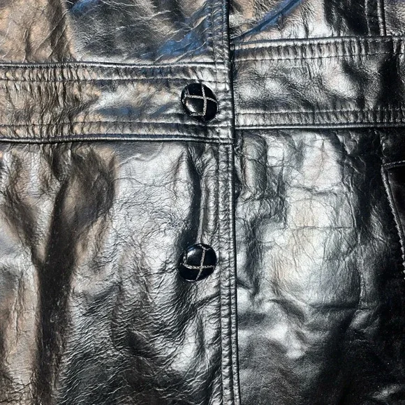 Vintage Leathercraft Black Leather Button Up Jacket Size 40 R